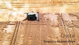  Presentation with dust - Audience pleasing slide set consisting of harvesting-wheat-grain-in-summer backdrop and a coral colored foreground