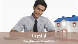  Presentation with budgeting - PPT theme featuring haryana - real estate agent budgeting near background and a coral colored foreground