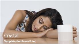  Presentation with cup coffee - Presentation theme with haryana - woman holding a cup background and a  colored foreground
