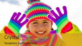  Presentation with winter taiga - Beautiful slides featuring has a fun in snow backdrop and a red colored foreground