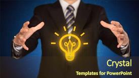  Presentation with light bulb idea invention presenter - Slide deck consisting of has a great bright idea background and a tawny brown colored foreground