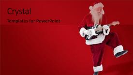  Presentation with santa claus and reindeers - Colorful theme enhanced with has fun with a guitar backdrop and a  colored foreground