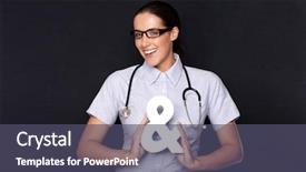  Presentation with partnership - Theme consisting of has now joined the medical background and a violet colored foreground