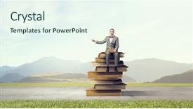  Presentation with knowledge - Beautiful slide deck featuring has strong pursuit to knowledge backdrop and a sky blue colored foreground