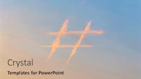  Presentation with social media - Colorful PPT layouts enhanced with hashtag-sign-in-sky backdrop and a soft green colored foreground