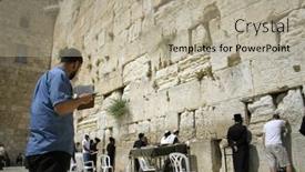  Presentation with western - Presentation theme consisting of hasidic-jews-at-the-wailing background and a mint green colored foreground
