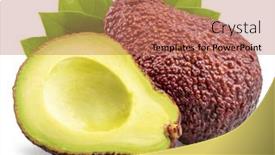  Presentation with avocado - Slide deck enhanced with hass-avocado-fruits-with-leaves background and a coral colored foreground