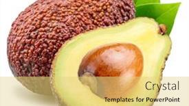  Presentation with avocado - Theme having hass-avocado-fruits-with-leaves background and a yellow colored foreground