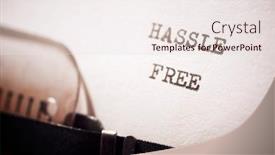  Presentation with free - PPT theme with hassle-free-phrase-written background and a sky blue colored foreground