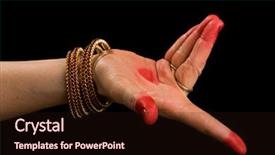  Presentation with indian dance - Presentation theme having hasta of indian classic dance background and a wine colored foreground