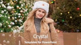  Presentation with beautiful young girl red - Cool new slides with hat against a red square backdrop and a coral colored foreground