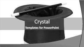  Presentation with magic wand - PPT layouts consisting of magician - top hat and a magic background and a dark gray colored foreground