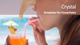  Presentation with straw - Colorful slide deck enhanced with hat and drinking a cocktail backdrop and a  colored foreground