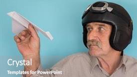  Presentation with pilot - Presentation enhanced with hat and glasses using paper background and a coral colored foreground