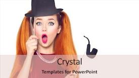  Presentation with investigation - PPT theme enhanced with hat and pipe on stick background and a lemonade colored foreground