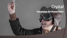  Presentation with pilot - Amazing slide deck having hat and retro bomber backdrop and a gray colored foreground