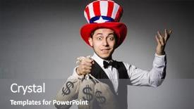  Presentation with philippine currency american period money - Presentation with hat and sacks of money background and a  colored foreground