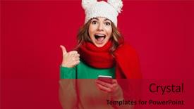  Presentation with pretty 3d animation - Presentation design consisting of hat and scarf looking camera background and a crimson colored foreground