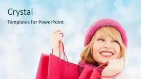  Presentation with christmas borders winter - Presentation consisting of hat and scarf with pink background and a  colored foreground