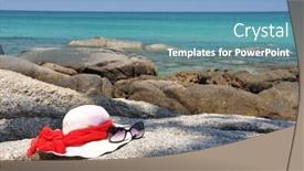  Presentation with thailand - Audience pleasing PPT theme consisting of hat and sunglasses on the rock phuket island thailand backdrop and a teal colored foreground