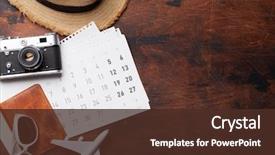  Presentation with passport travel - Slides enhanced with hat camera passport and airplane background and a tawny brown colored foreground