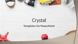  Presentation with top hat - Presentation theme having hat camera passport car tram background and a white colored foreground