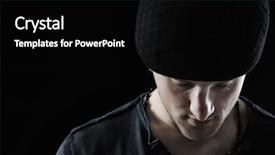  Presentation with math numbers of different fonts - Cool new presentation theme with hat cap - young macho man in different backdrop and a black colored foreground