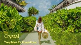  Presentation with beach bag - Amazing presentation theme having hat going to the beach backdrop and a tawny brown colored foreground