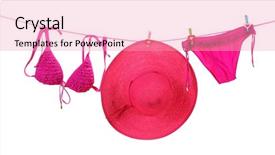  Presentation with hanging rope pictures white - Amazing PPT theme having hat hanging on a rope backdrop and a lemonade colored foreground