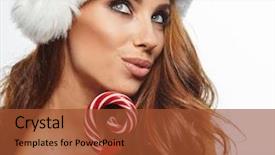  Presentation with christmas red - Theme featuring hat holding red -white christmas background and a  colored foreground