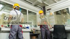  Presentation with hat - Slide deck enhanced with hat in a factory control background and a mint green colored foreground