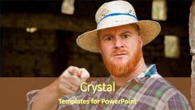  Presentation with theater curtains red draped stage - Slides enhanced with hat in a rural enviromen background and a  colored foreground