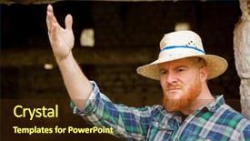  Presentation with straw - Colorful PPT layouts enhanced with hat in a rural enviromen backdrop and a  colored foreground