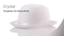  Presentation with hat - Amazing presentation having hat-isolated-on-the-white backdrop and a white colored foreground