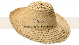  Presentation with palm leaves - Theme featuring hat-made-of-palm-leaves background and a yellow colored foreground