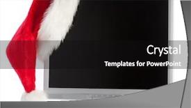  Presentation with christmas red - Presentation consisting of hat on a white background background and a  colored foreground