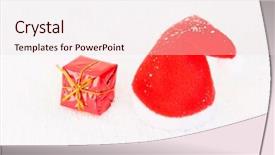  Presentation with purple festive christmas red - Theme having hat on snow with one background and a  colored foreground