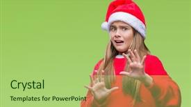  Presentation with girl christmas - Audience pleasing presentation theme consisting of hat over isolated background afraid backdrop and a mint green colored foreground