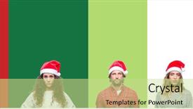  Presentation with simple green - Audience pleasing presentation theme consisting of hat over white and green backdrop and a mint green colored foreground