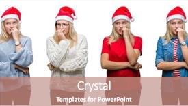  Presentation with white christmas - Audience pleasing slides consisting of hat over white isolated backgroud backdrop and a  colored foreground