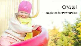  Presentation with baby girl - Slides consisting of hat playing on pink slide background and a  colored foreground