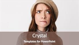  Presentation with thinking - PPT theme with hat thinking and looking upward background and a tawny brown colored foreground