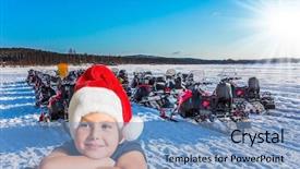  Presentation with christmas borders winter - PPT layouts consisting of hat tourist train from snowmobile background and a light blue colored foreground