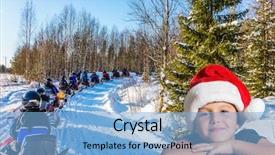  Presentation with ice frozen - Theme having hat tourist train from snowmobile background and a light blue colored foreground