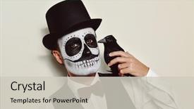  Presentation with top hat - Slide deck featuring hat with a black crow background and a light gray colored foreground