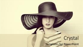  Presentation with beautiful flower elegant - Presentation with hat with a wide brim background and a lemonade colored foreground