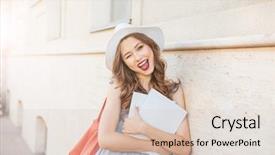  Presentation with hat - Cool new PPT theme with hat with blank covered magazine backdrop and a lemonade colored foreground