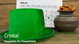  Presentation with hat - PPT theme with hat with calendar and pot background and a  colored foreground