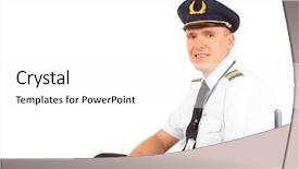  Presentation with pilot - PPT layouts featuring hat with golden wings background and a  colored foreground