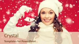  Presentation with jingle - PPT theme enhanced with mittens and hat with jingle background and a  colored foreground